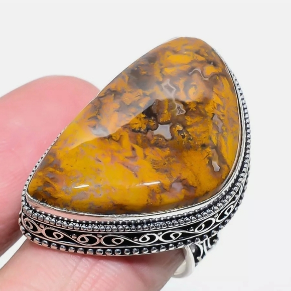 New Seam Agate 925 Silver Ring. - Picture 2 of 16
